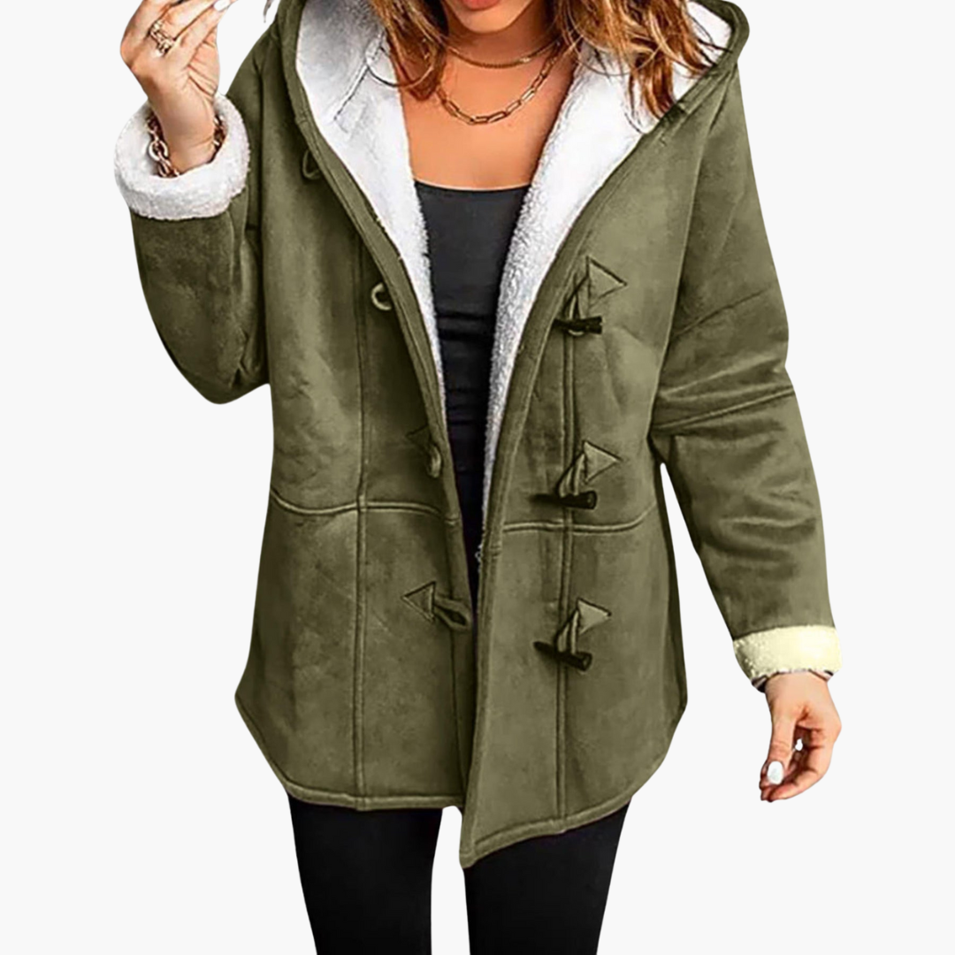 Armelle | Women's Sherpa Lined Hooded Toggle Winter Coat