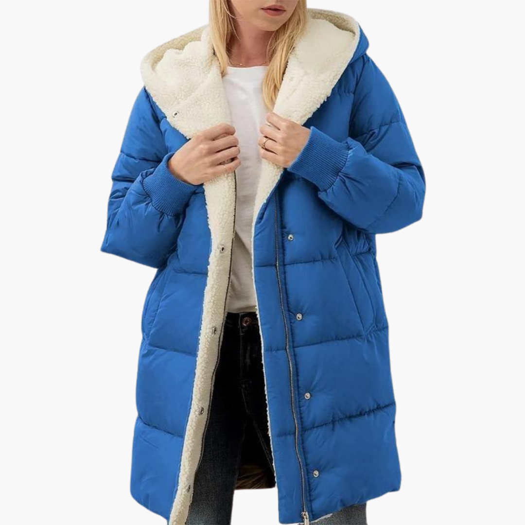 Klara | Women's Sherpa-Lined Hooded Longline Puffer Coat