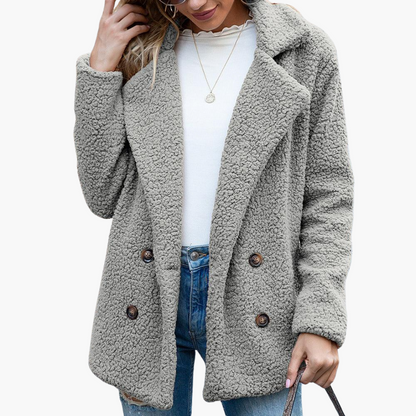 Melisande | Women's Faux Fur Teddy Lapel Jacket
