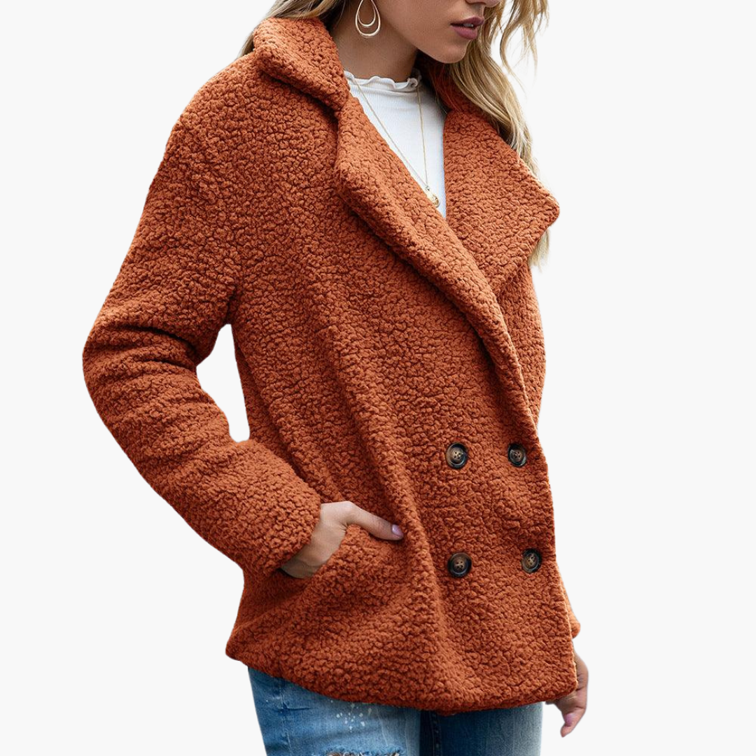 Melisande | Women's Faux Fur Teddy Lapel Jacket