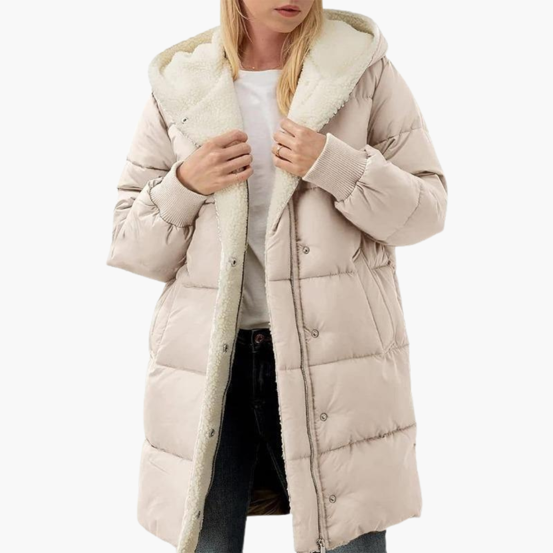 Klara | Women's Sherpa-Lined Hooded Longline Puffer Coat