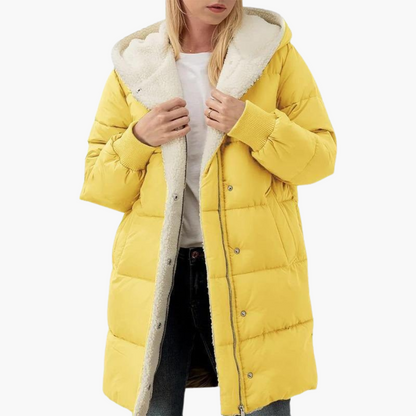 Klara | Women's Sherpa-Lined Hooded Longline Puffer Coat