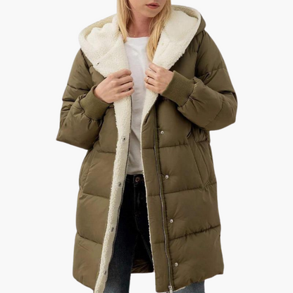 Klara | Women's Sherpa-Lined Hooded Longline Puffer Coat