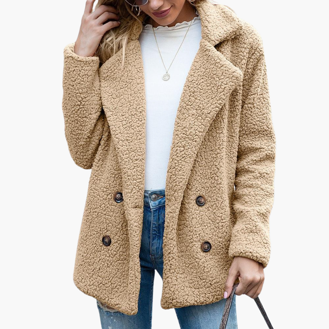 Melisande | Women's Faux Fur Teddy Lapel Jacket