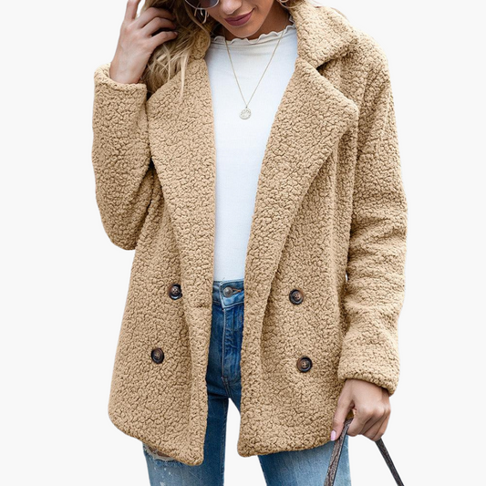 Melisande | Women's Faux Fur Teddy Lapel Jacket