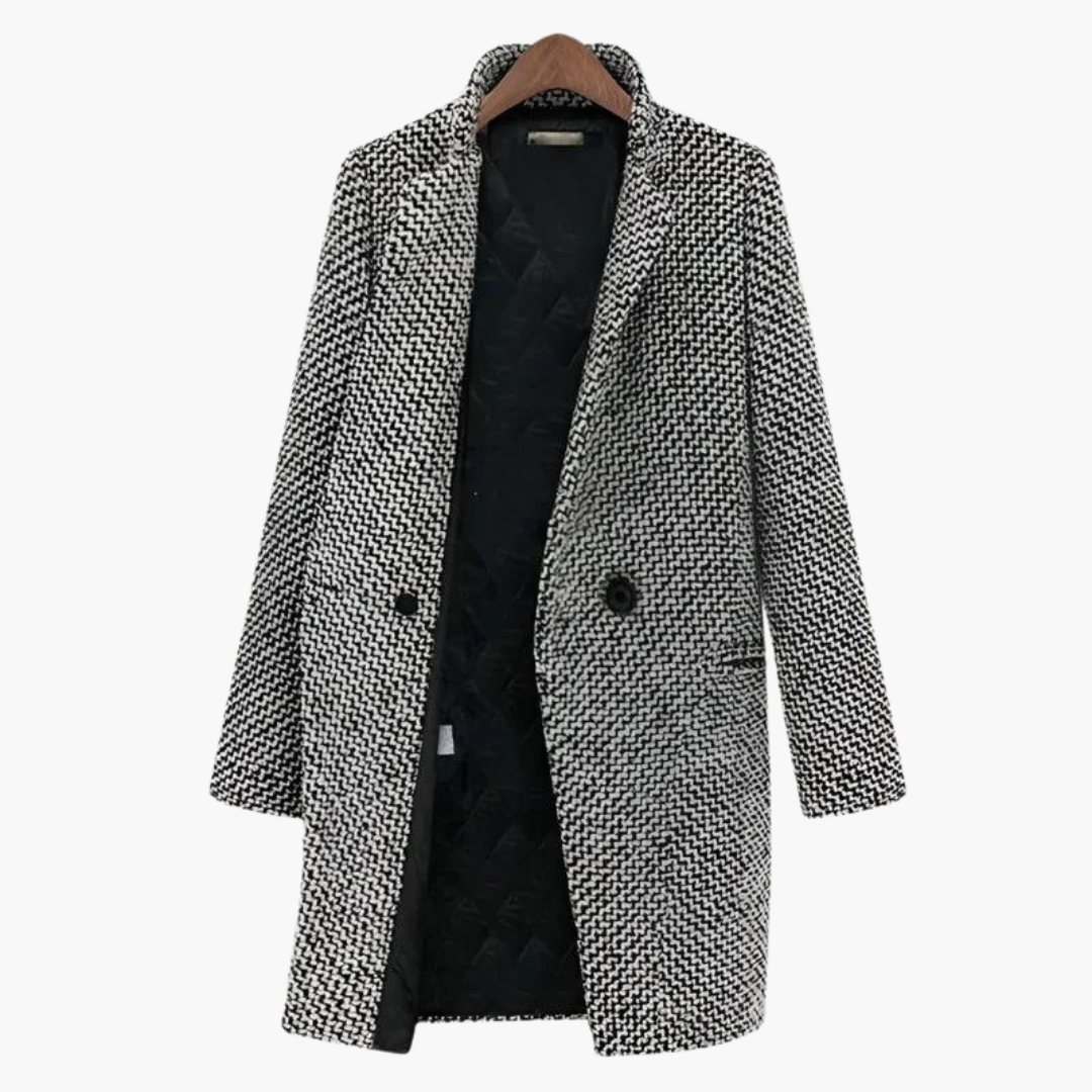 Leocadia | Women's Herringbone Wool Blend Longline Coat