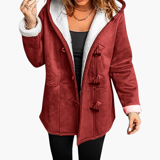 Armelle | Women's Sherpa Lined Hooded Toggle Winter Coat
