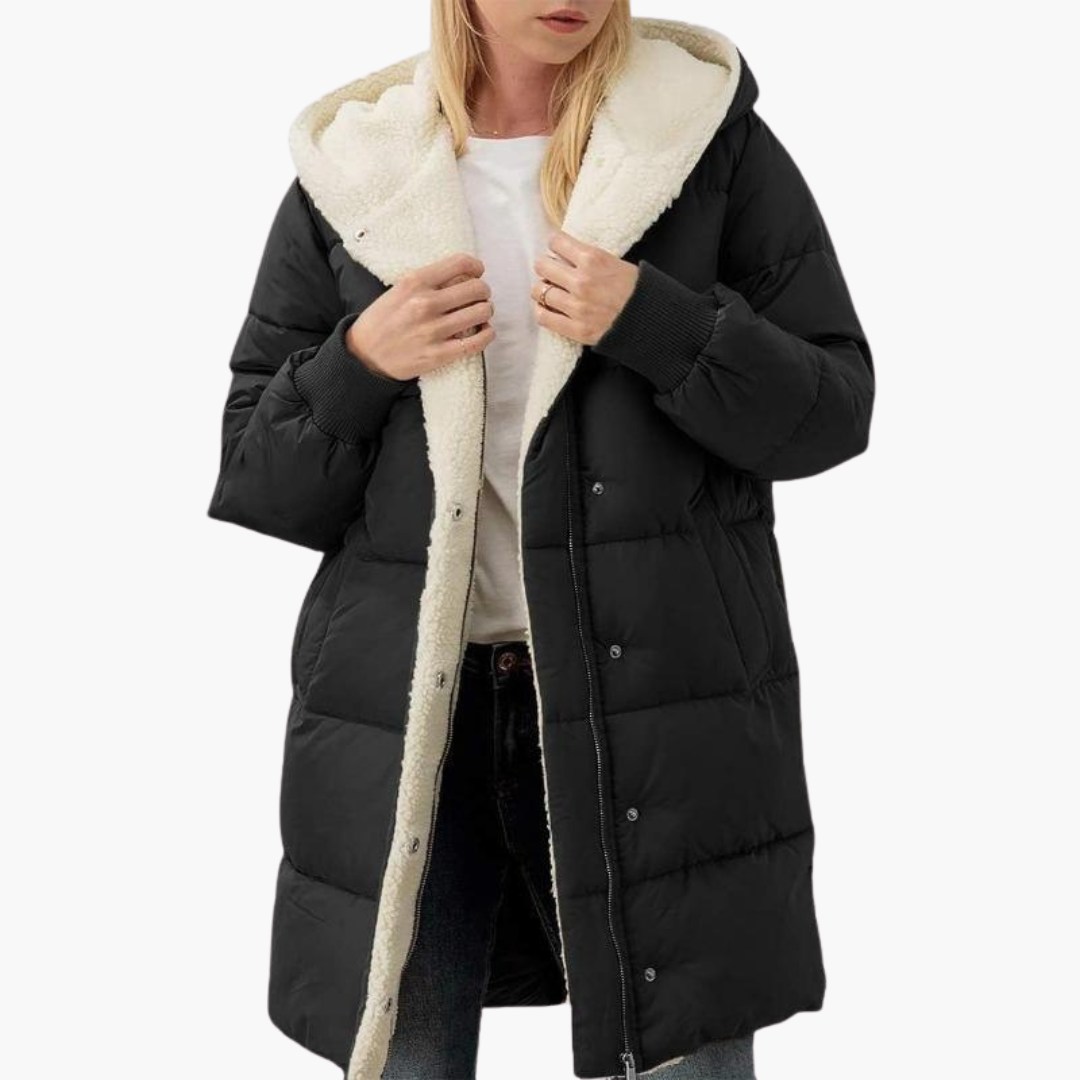 Klara | Women's Sherpa-Lined Hooded Longline Puffer Coat