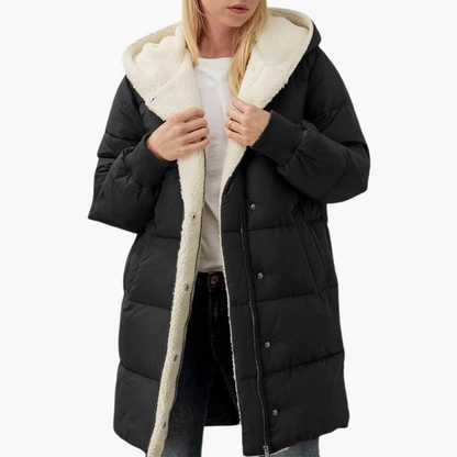 Klara | Women's Sherpa-Lined Hooded Longline Puffer Coat