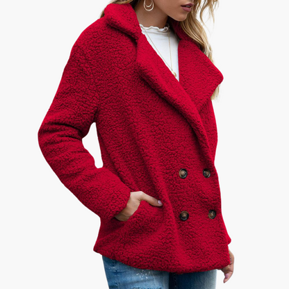 Melisande | Women's Faux Fur Teddy Lapel Jacket