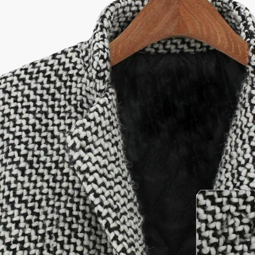 Leocadia | Women's Herringbone Wool Blend Longline Coat