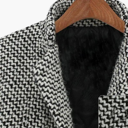 Leocadia | Women's Herringbone Wool Blend Longline Coat