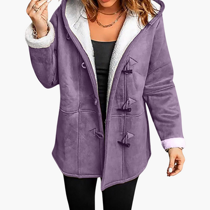 Armelle | Women's Sherpa Lined Hooded Toggle Winter Coat