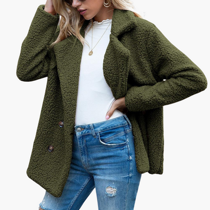 Melisande | Women's Faux Fur Teddy Lapel Jacket