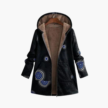 Romilda | Women's Sherpa Lined Geometric Print Hooded Parka Jacket