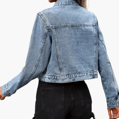 Cloelia | Women's Light Wash Cropped Denim Jacket