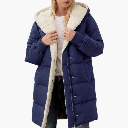 Klara | Women's Sherpa-Lined Hooded Longline Puffer Coat
