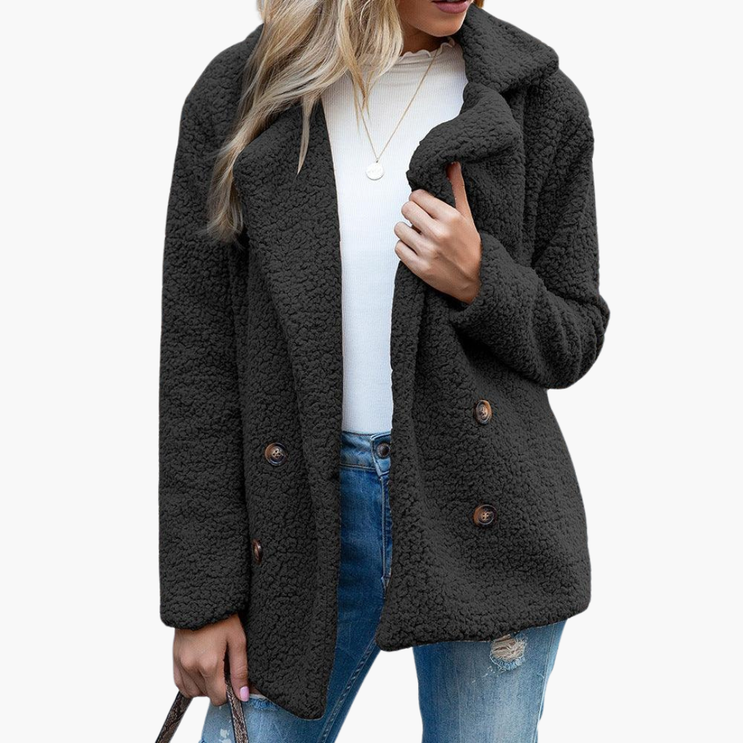 Melisande | Women's Faux Fur Teddy Lapel Jacket