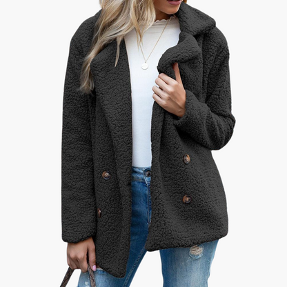Melisande | Women's Faux Fur Teddy Lapel Jacket