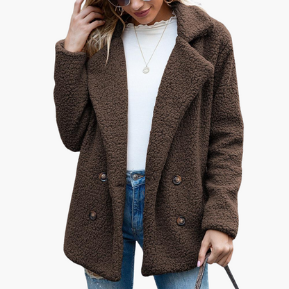 Melisande | Women's Faux Fur Teddy Lapel Jacket