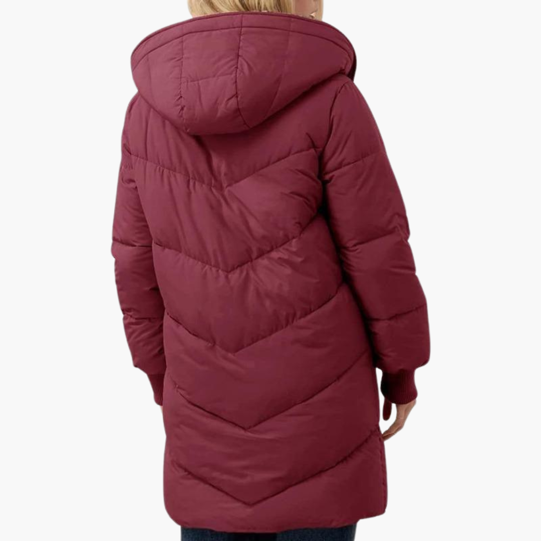 Klara | Women's Sherpa-Lined Hooded Longline Puffer Coat