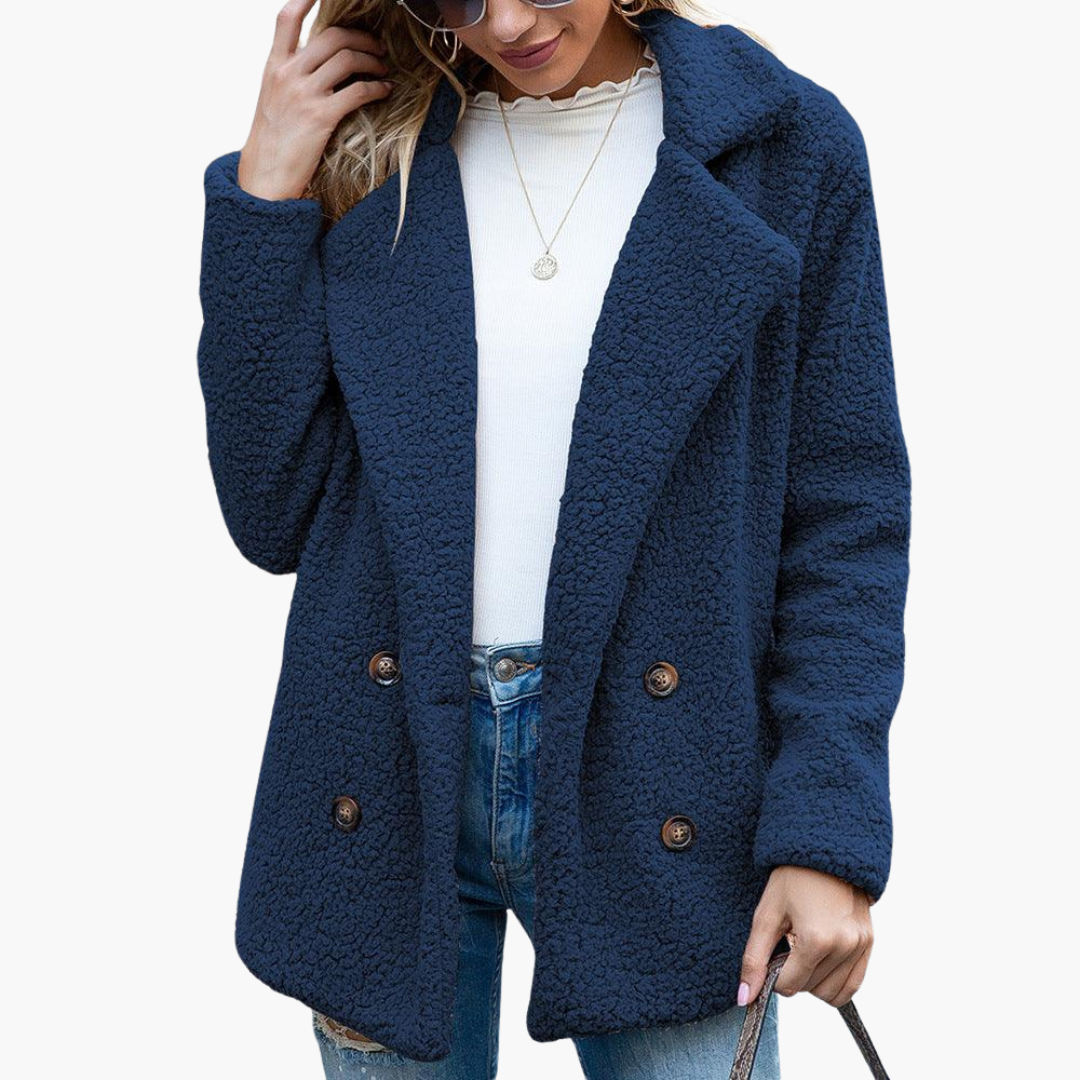 Melisande | Women's Faux Fur Teddy Lapel Jacket