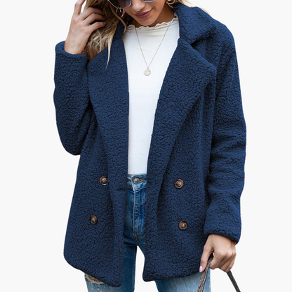 Melisande | Women's Faux Fur Teddy Lapel Jacket