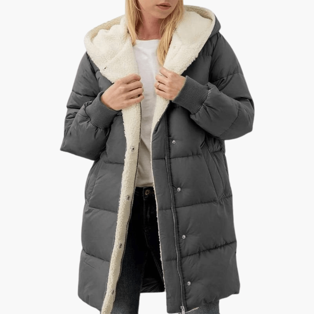 Klara | Women's Sherpa-Lined Hooded Longline Puffer Coat