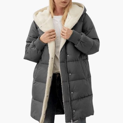 Klara | Women's Sherpa-Lined Hooded Longline Puffer Coat