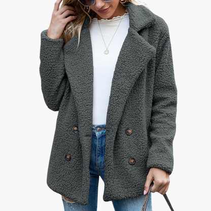 Melisande | Women's Faux Fur Teddy Lapel Jacket