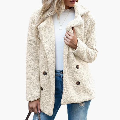 Melisande | Women's Faux Fur Teddy Lapel Jacket